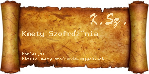 Kmety Szofrónia névjegykártya